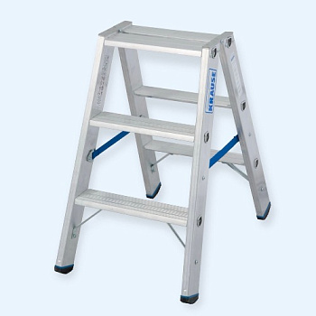 Двусторонняя алюминиевая стремянка со ступенями Krause Stabilo 2х3 (124715)